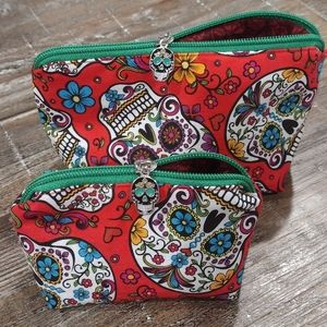 Sugar Skull cosmetic bag set.